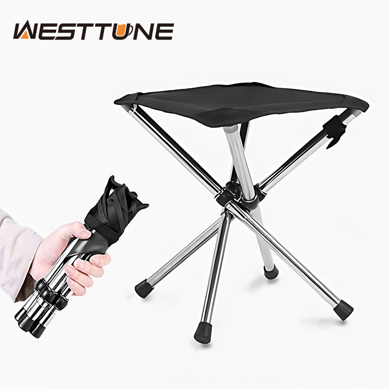 Woodworking Outdoor Furniture - WESTTUNE Przenośny Składany Stołek Lekki Stalowy