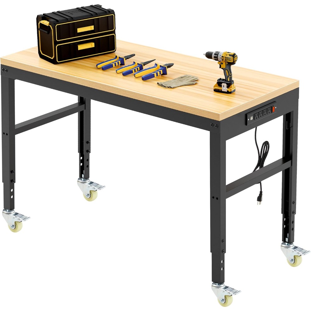 Woodworking Garage - Regulowany stół warsztatowy, wytrzymały stół do