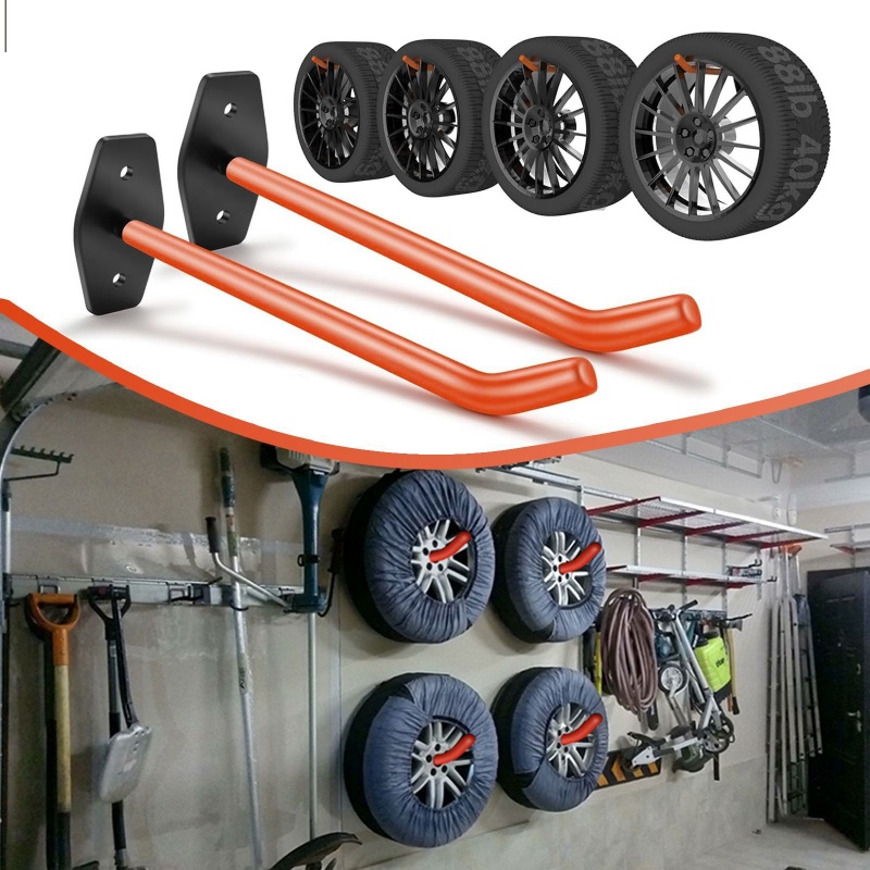 Woodworking Garage - Wytrzymałe, ścienne haczyki do przechowywania opon,