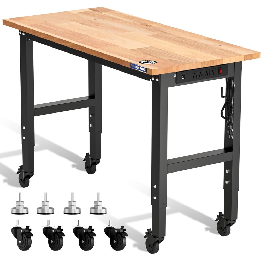 Woodworking Garage - Stół warsztatowy do garażu, regulowany stół