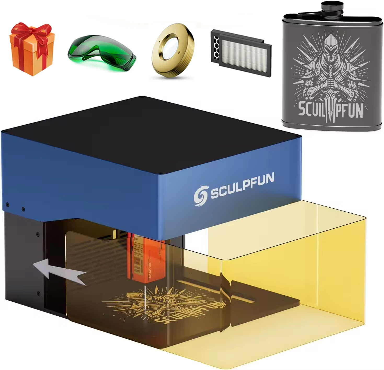 Sculpfun iCube Pro 10W Laserow – Woodworking Logo recenzja i cena